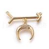 Brass Micro Pave Cubic Zirconia Pendants ZIRC-F098-25-2