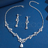 Alloy Rhinestone Stud Earrings & Necklaces Sets for Women FS-WGD2CB4-03-1