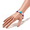 Acrylic Flat Round Beaded Bracelet for Women BJEW-JB07551-3