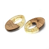Transparent Resin & Walnut Wood Pendants RESI-XCP0002-21-2