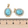 Synthetic Turquoise(Dyed) Oval Pendants KK-U043-47G-E-3