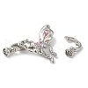 Rack Plating Brass Pave Clear Cubic Zirconia Fold Over Clasps KK-E084-01P-2