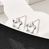 925 Sterling Silver Stud Earrings EJEW-D317-01S-2