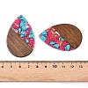 Transparent Resin & Walnut Wood Big Pendants RESI-T058-05J-4