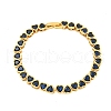 Rack Plating Brass Pave Cubic Zirconia Heart Link Bracelets BJEW-Q347-05G-02-1