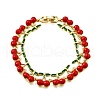 Brass Enamel Link Bracelets BJEW-K278-01B-G-4