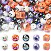 Halloween Theme Plating Acrylic Beads OACR-CJC0009-08-1