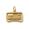Brass Micro Pave Cubic Zirconia Pendants KK-P308-35G-1