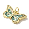 Brass Enamel Micro Pave Cubic Zirconia Pendants KK-Z042-05G-03-2