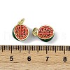 Brass Enamel Pendants KK-H072-18G-07-3