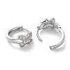 Brass Micro Pave Clear Cubic Zirconia Hoop Earrings EJEW-C121-06P-2