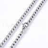 304 Stainless Steel Box Chain Necklaces NJEW-F227-09P-10-2