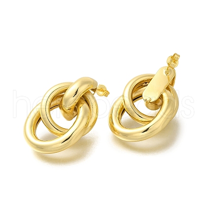 Rack Plating Ring Brass Stud Earrings EJEW-I310-22G-1
