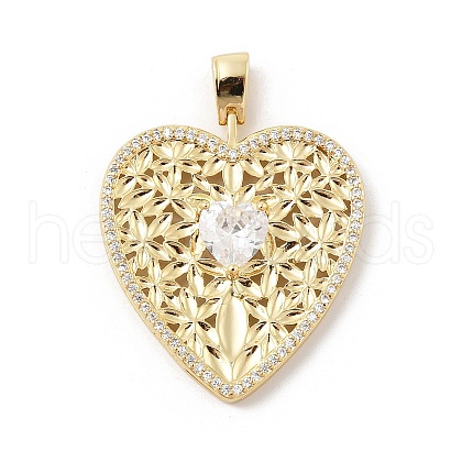 Brass Micro Pave Cubic Zirconia Pendants KK-U047-15G-1