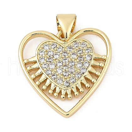 Brass Micro Pave Cubic Zirconia Pendants KK-U058-33G-1