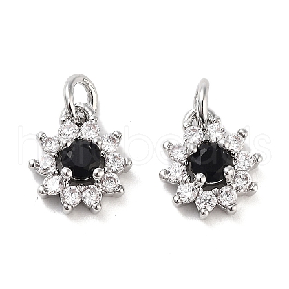 Brass Micro Pave Cubic Zirconia Pendants KK-B102-08P-1