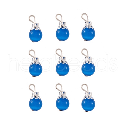 Cat Eye Pendants HJEW-TAC0010-02-1