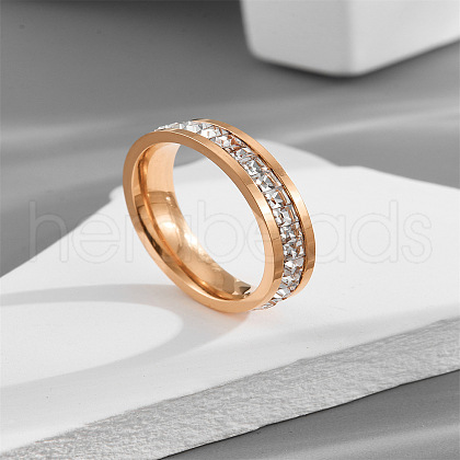 304 Stainless Steel Crystal Rhinestone Finger Rings FS-WG432ED-05-1