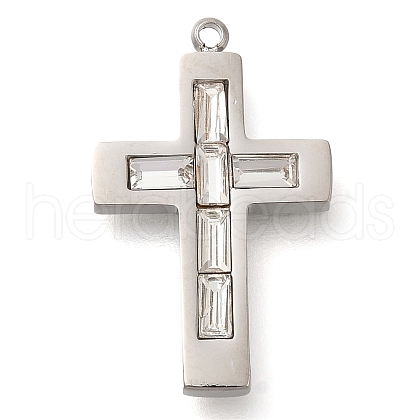 304 Stainless Steel Rhinestone Charms STAS-P369-14P-01-1-1