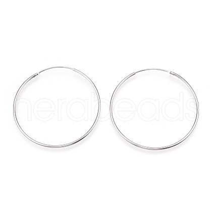 Anti-Tarnish Rhodium Plated 925 Sterling Silver Earring Hoop STER-T007-112P-02-1