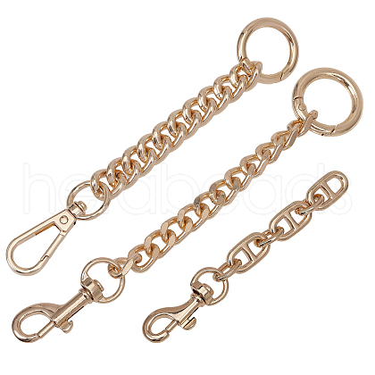 CHGCRAFT 3Pcs 3 Style Alloy & Iron Link Chain Bag Strap Extenders FIND-CA0007-77-1