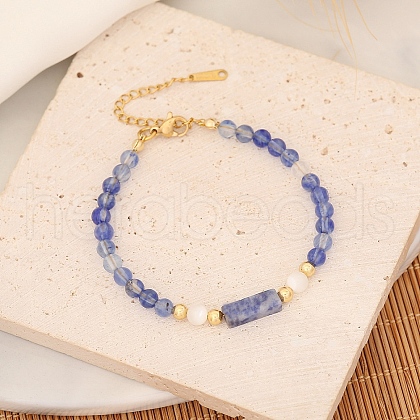 Natural Kyanite Rectangle Beaded Bracelet for Woman PW-WG21593-03-1