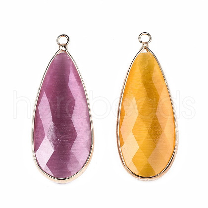 Cat Eye Stone Pendants G-S377-001-1