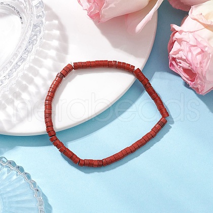 Natural Red Jasper Beads Stretch Bracelets for Men Women BJEW-JB11670-01-1