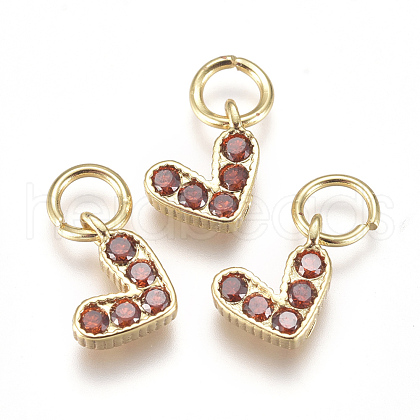 Brass Micro Pave Cubic Zirconia Charms ZIRC-F111-08G-06-1