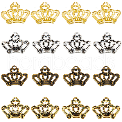 SUNNYCLUE 64Pcs 4 Colors Alloy Pendant Rhinestone Settings for Enamel FIND-SC0006-05-1