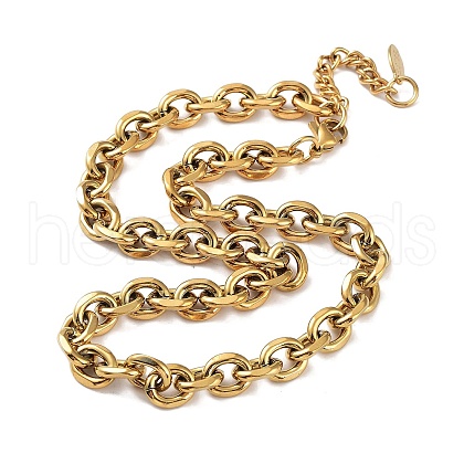 Ion Plating(IP) 304 Stainless Steel Rolo Chain Necklace X-NJEW-D045-01G-1