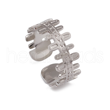 Non-Tarnish 304 Stainless Steel Handrail Open Cuff Rings for Women RJEW-G285-30P-1