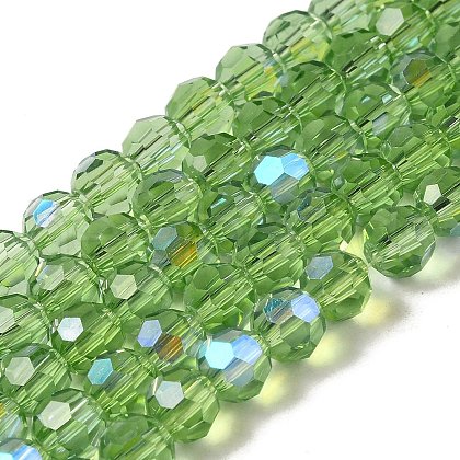 Electroplate Transparent Glass Beads Strands EGLA-A035-T6mm-L09-1