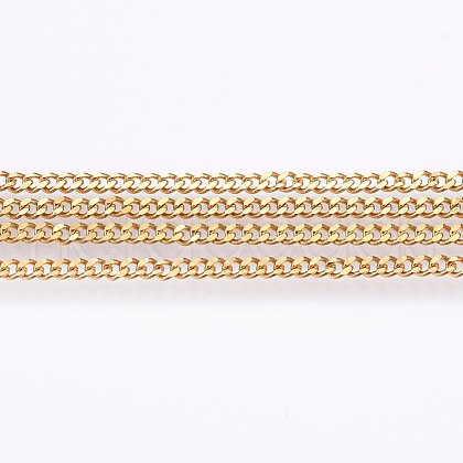304 Stainless Steel Curb Chains CHS-I002-06G-1