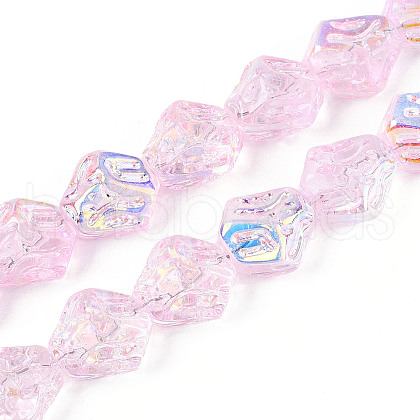Transparency Electroplate Glass Beads Strands GLAA-T023-41A-04-1