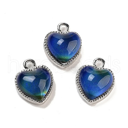 Alloy Glass Blue Pendants PALLOY-U003-07P-1
