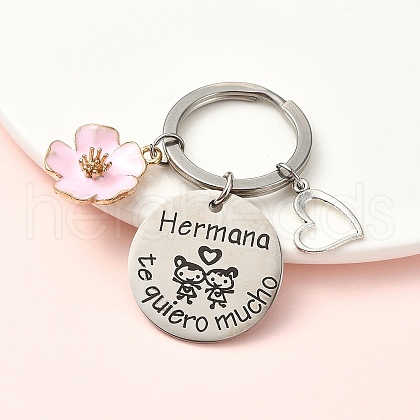 Alloy Enamel & 304 Stainless Steel Keychain KEYC-YW00094-07-1