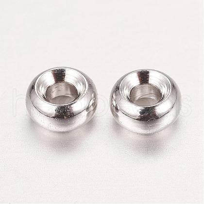 Real Platinum Plated Brass Spacer Beads KK-E702-34P-NF-1
