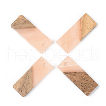 Resin & Walnut Wood Pendants RESI-S389-059A-C02-1