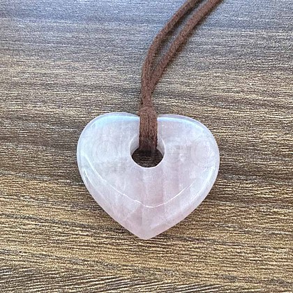 Heart Natural Rose Quartz Pendant Necklaces for Women ZL1297-3-1