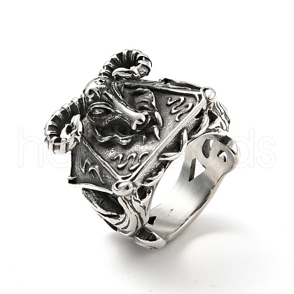 316 Stainless Steel Cavel Finger Ring RJEW-C030-01A-AS-1