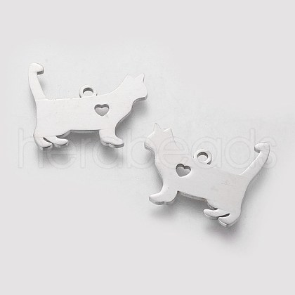 Non-Tarnish 201 Stainless Steel Puppy Pendants STAS-Q201-T437-1