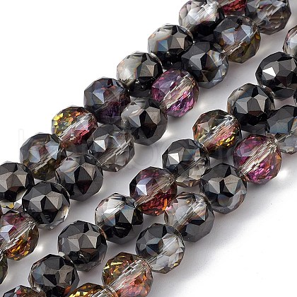 Transparent Electroplate Glass Beads Strands EGLA-F154-HP02-1