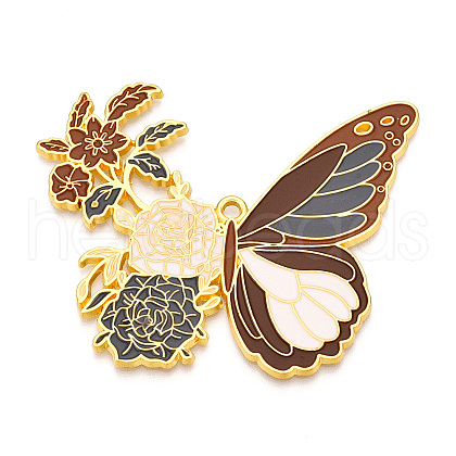 Rack Plating Alloy Enamel Big Pendants ENAM-N056-399B-G-1