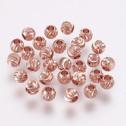 Brass Spacer Beads KK-G312-01RG-5mm-RG-1