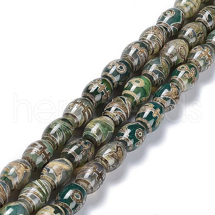 Tibetan Style dZi Beads Strands TDZI-E005-01L-1