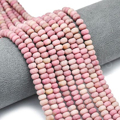 Natural Rhodonite Beads Strands G-P575-A18-6x4mm-1