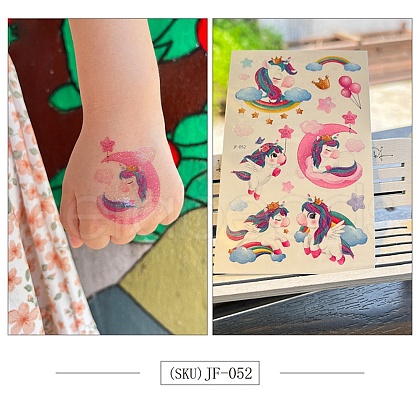 Horse Pattern Removable Temporary Tattoos Paper Stickers PW-WG34966-06-1
