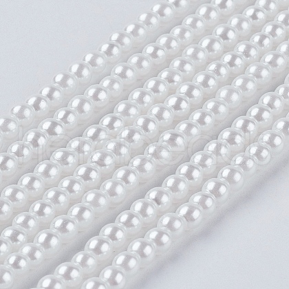 Eco-Friendly Dyed Glass Pearl Round Beads Strands HY-A002-3mm-RB001-1