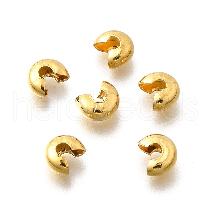 304 Stainless Steel Crimp Beads Covers STAS-P239-34G-06-1